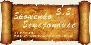 Spomenko Simijonović vizit kartica